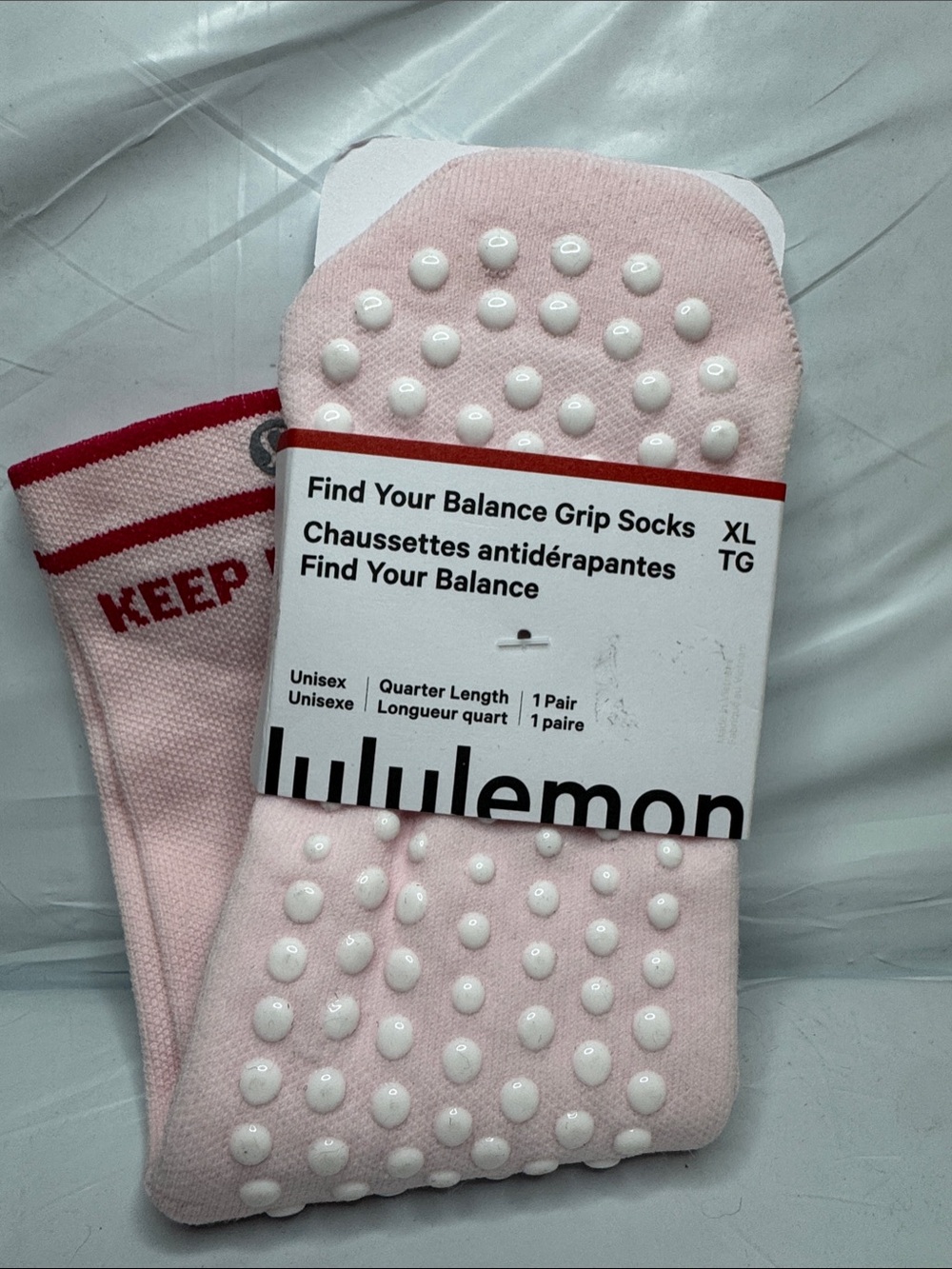 NWT lululemon - Pink Find Your Balance Grip Socks - Quarter Length